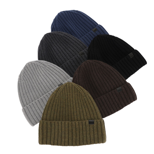 Férfi fekete téli sapka 100% extrafine merino gyapjúból Nathan