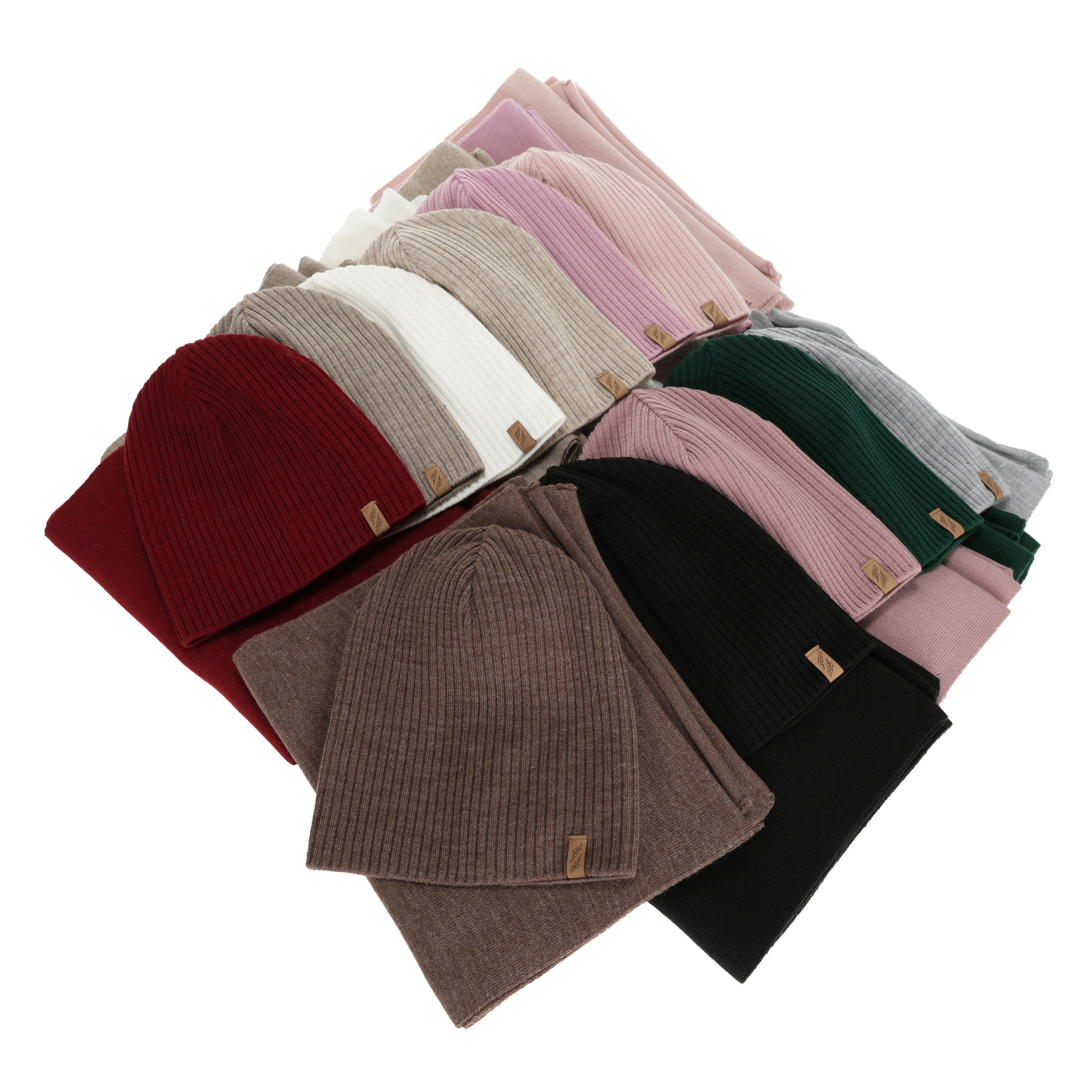 Női téli sapka és sál szett, lila, Fena