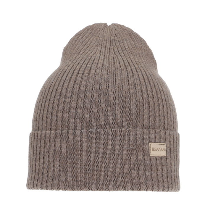 Őszi-téli női bézs sapka 100% extra finom merinói gyapjúból Sophie