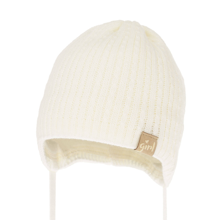 Őszi/tavaszi lány sapka krém Cheri