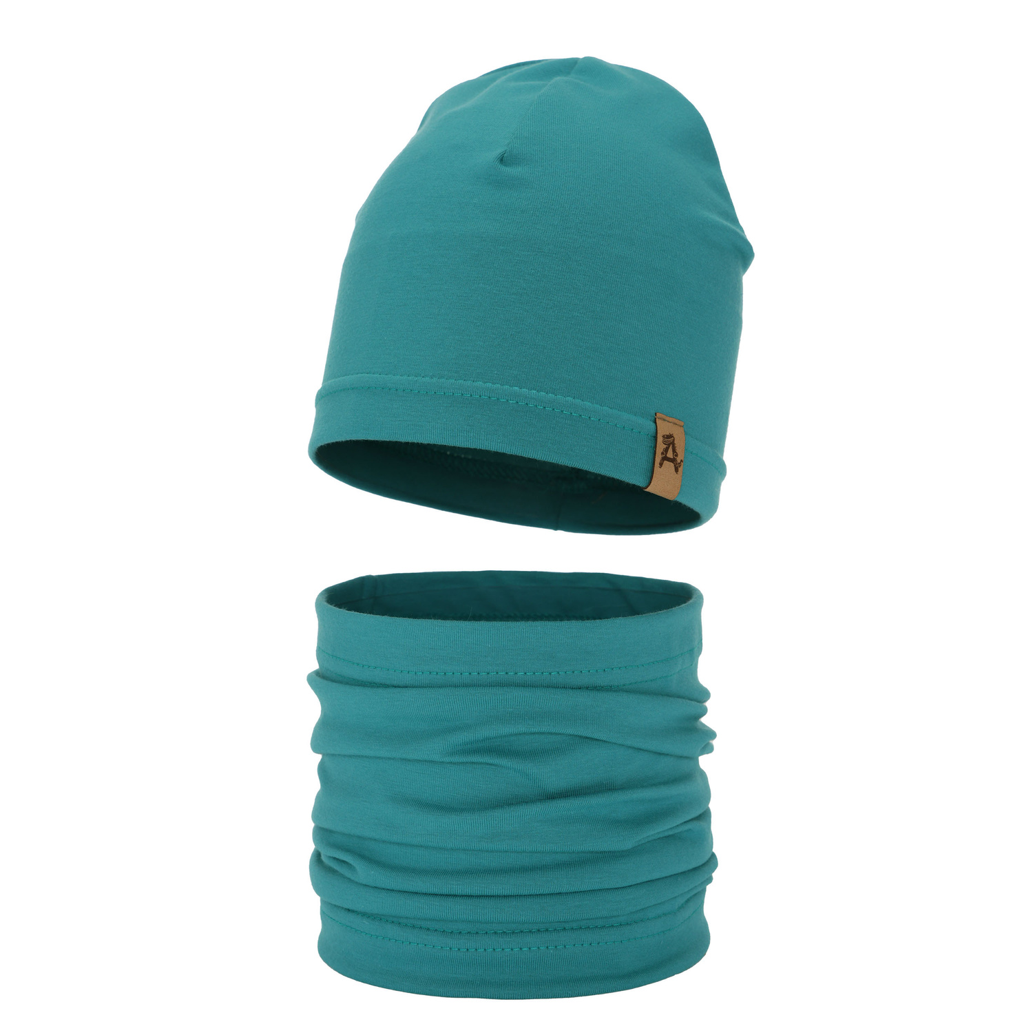 Őszi/tavaszi szett fiúknak: pamut sapka és csősál zöld Griffin