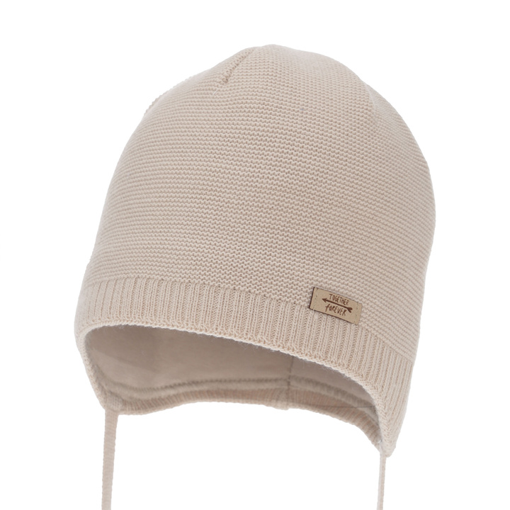 Kislány őszi-tavasz sapka, bézs, megkötős, Svenja