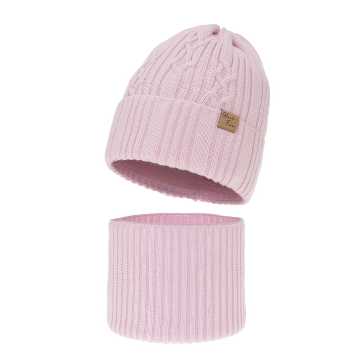 Téli készlet lányoknak: sapka és kémény lila Rema