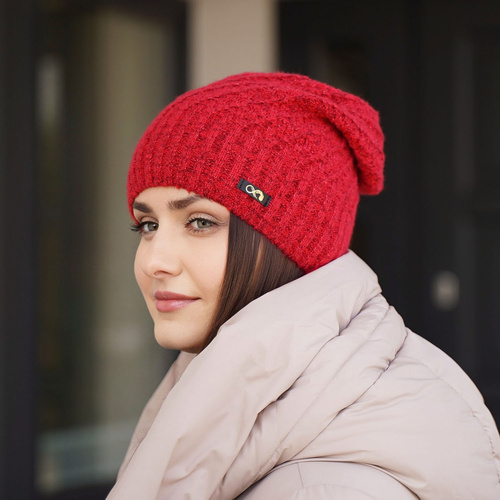 Női téli sapka merinó gyapjúból mézszínű Misha