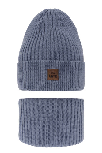 Fiúk téli szett: sapka és sál világoskék Basilio