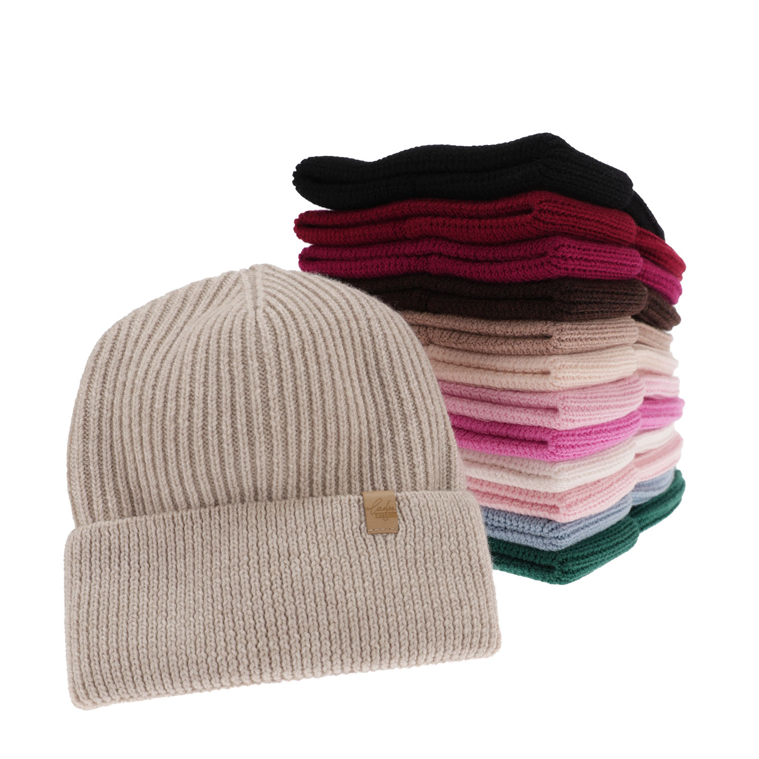 Női téli sapka bézs színű 100% extrafine merino gyapjúból Isla