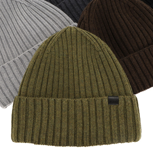 Férfi fekete téli sapka 100% extrafine merino gyapjúból Nathan