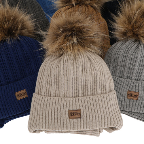 Fiúk téli szettje: pomponos sapka és sál kék Eger