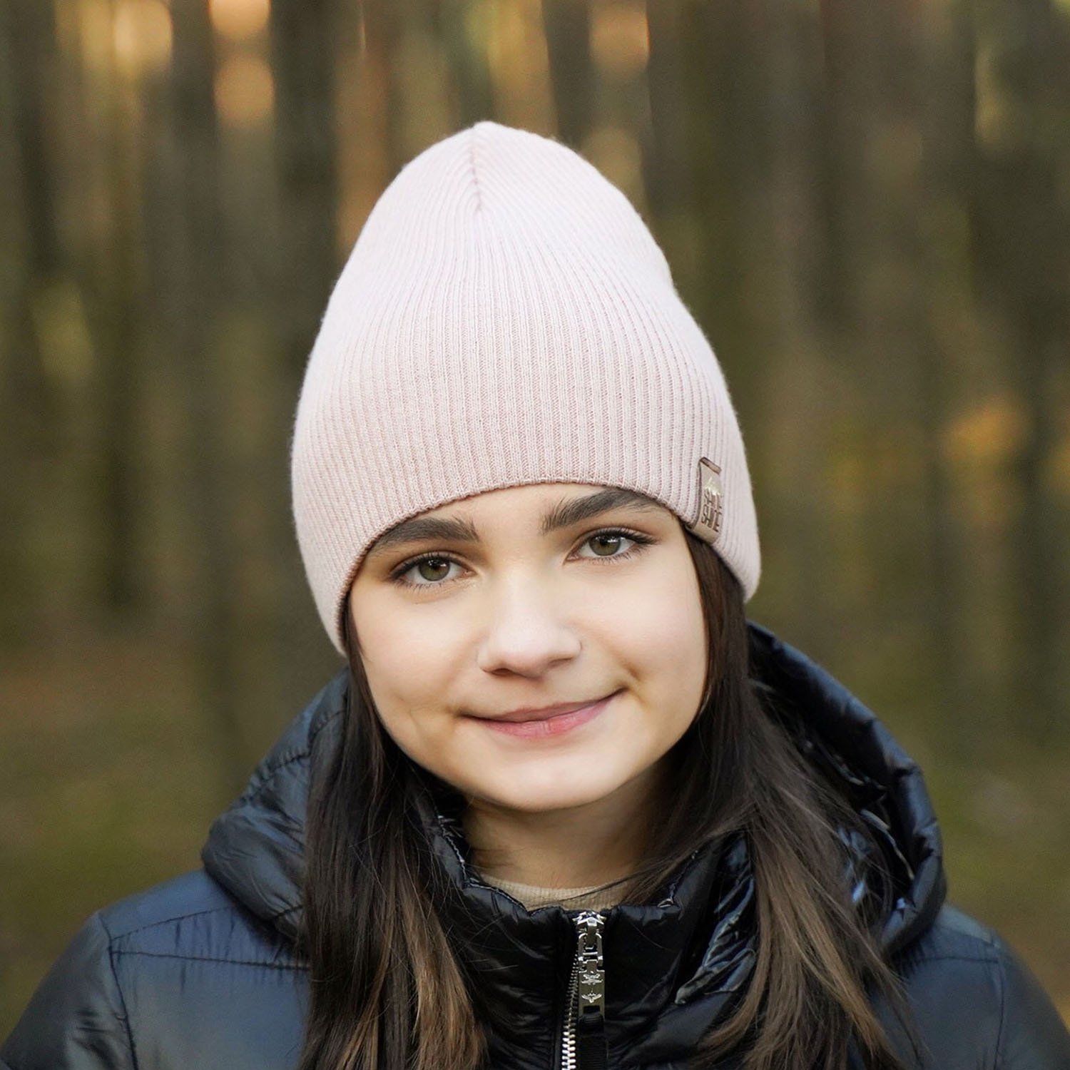 Téli sapka lányoknak krém Elvina