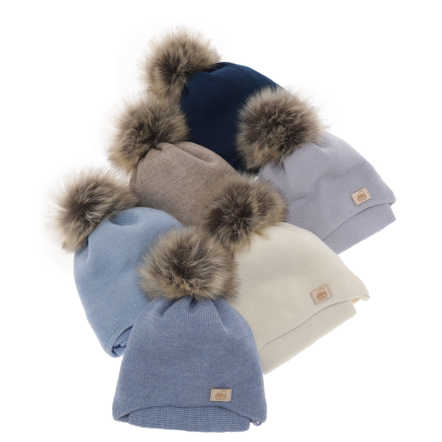 Fiúk téli készlete: sapka és sál sötétkék merinói gyapjú Anastazy