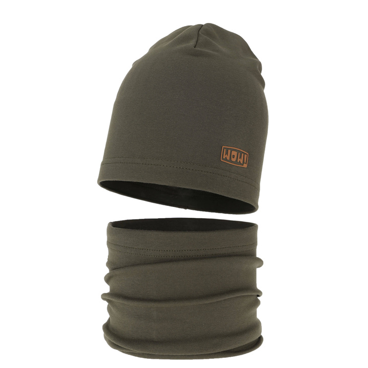 Őszi/tavaszi szett egy fiúnak: sapka és kémény pamut khaki Frizer