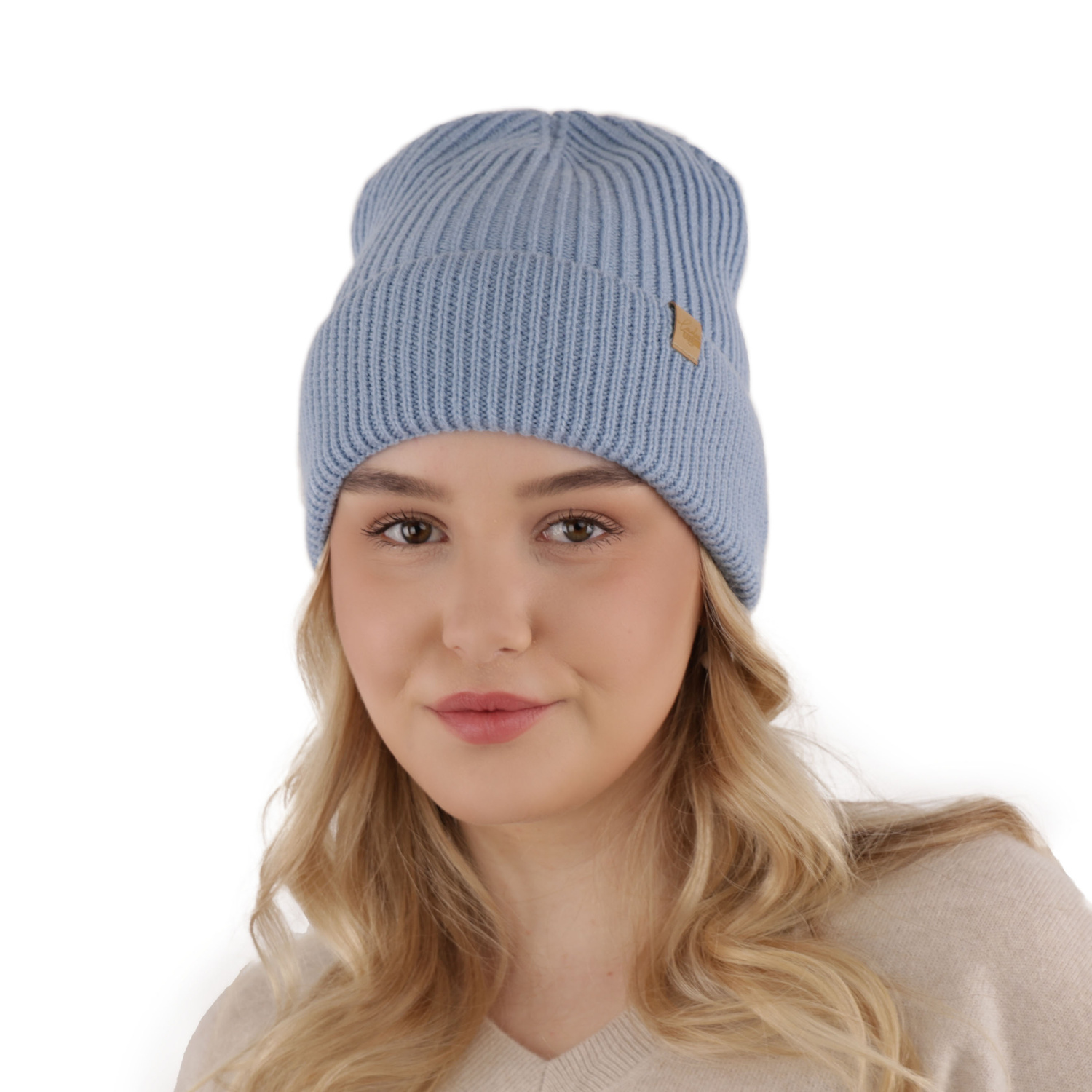 Női téli sapka pomponnal rózsaszín 100% extrafine merino gyapjú Isla