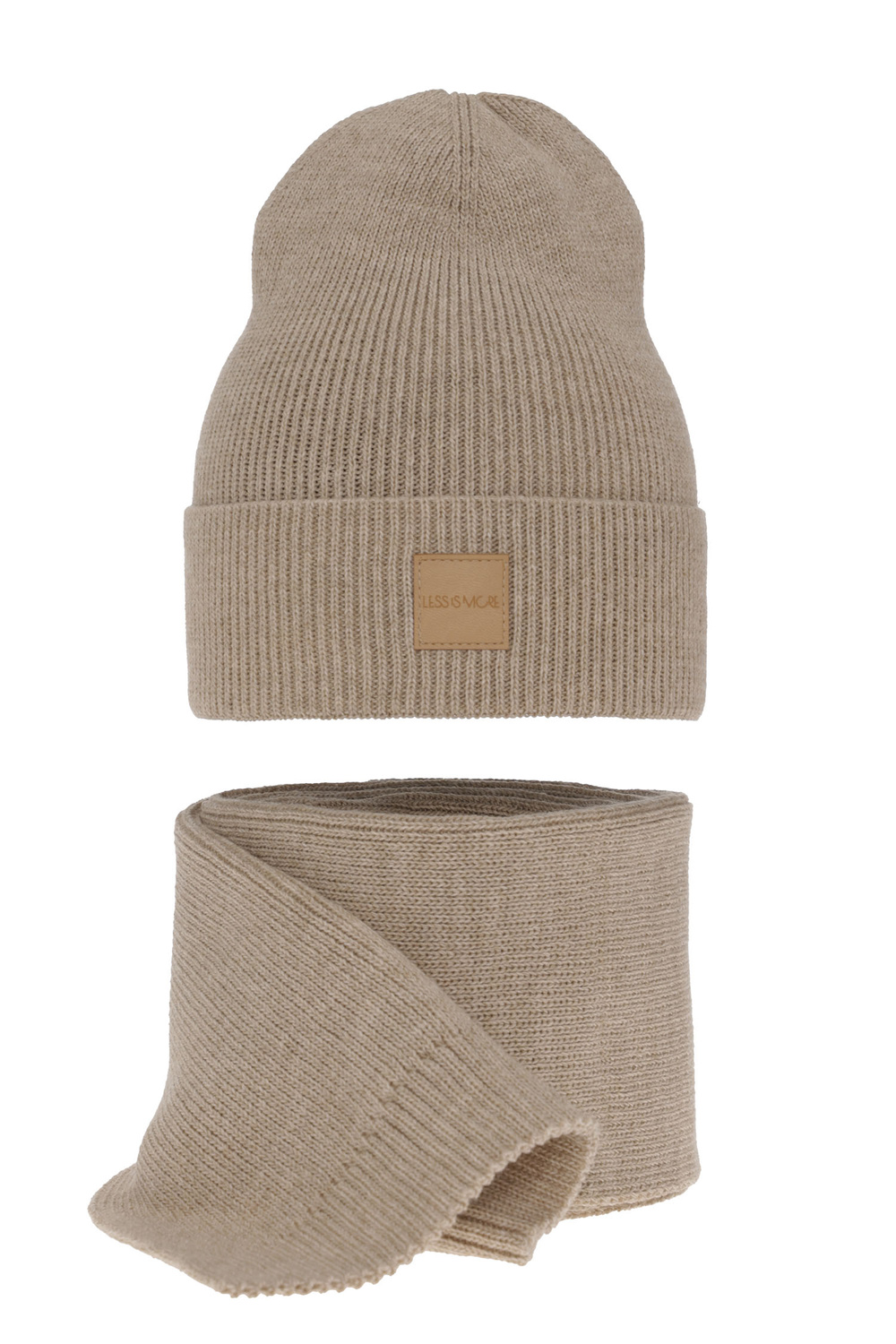 Őszi/tavaszi női szett: sapka és sál bézs Nathalie
