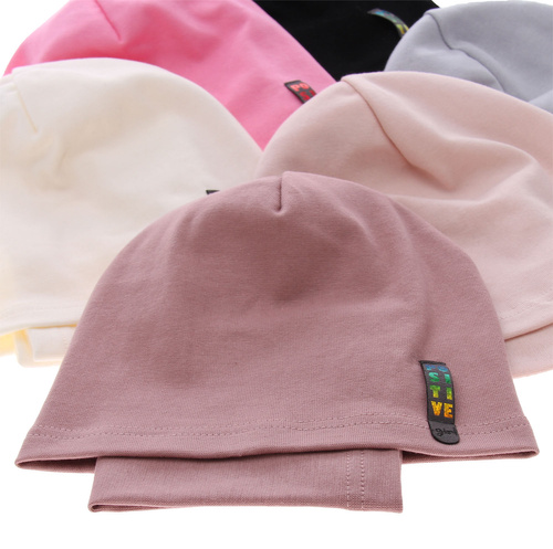 Őszi/tavaszi szett lányoknak: pamut sapka és orgona színű körsál Flores