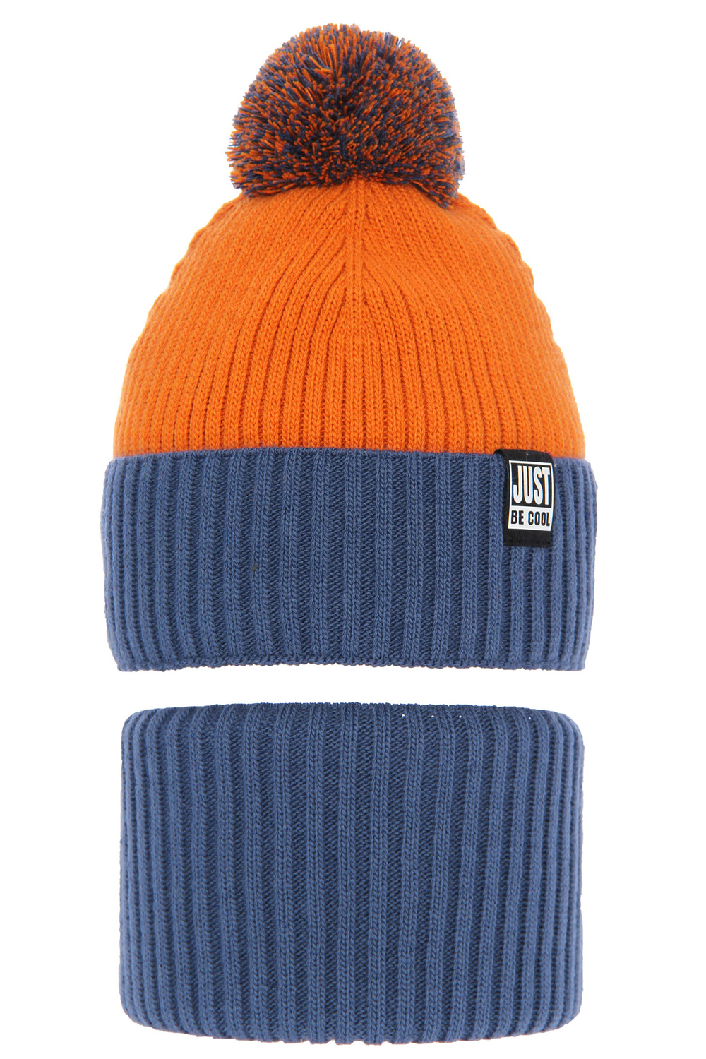 Fiú szett: kék téli sapka és sál Arlekin