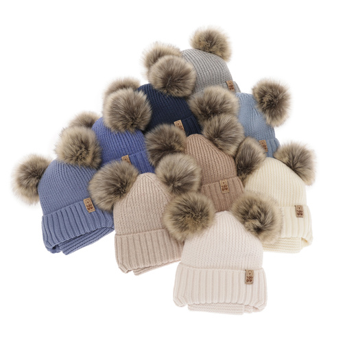 Fiúk téli szett: sapka és sál bézs 100% extrafinom merinói gyapjú Konor