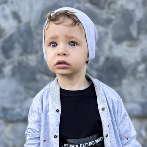 Fiú pamut szett: sapka és őszi/tavaszi csősál khaki Hazel