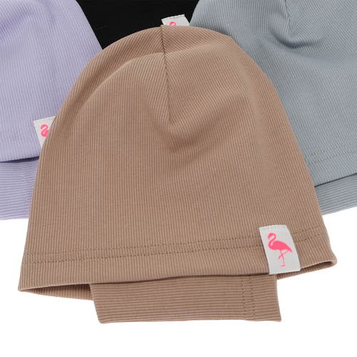 Őszi/tavaszi készlet kislányoknak: pamut sapka és sál, bézs, Rumilla