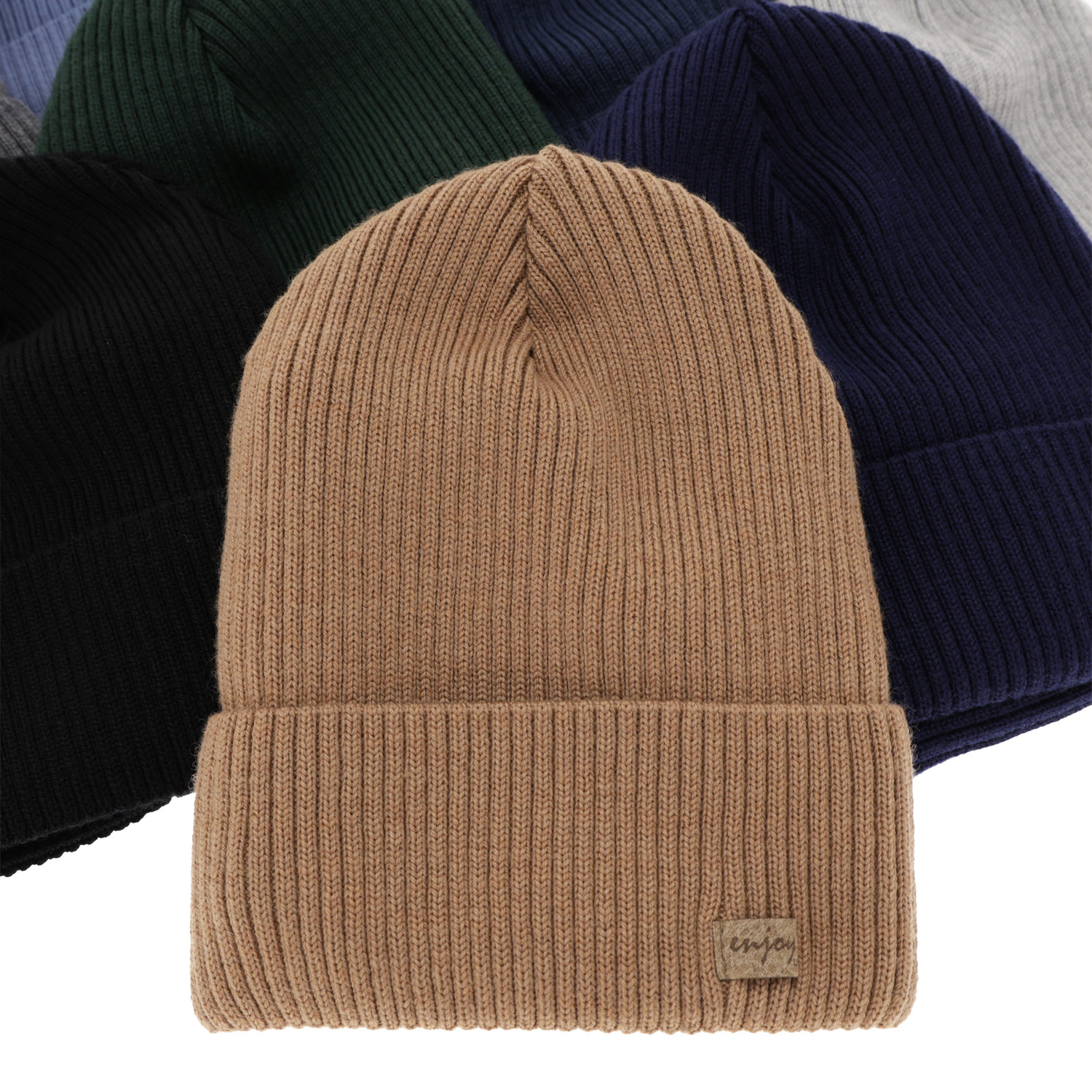 Kisfiú tavaszi-őszi sapka és nyakmelegítő szett, sötétbézs, 100% merinó gyapjú, Intro