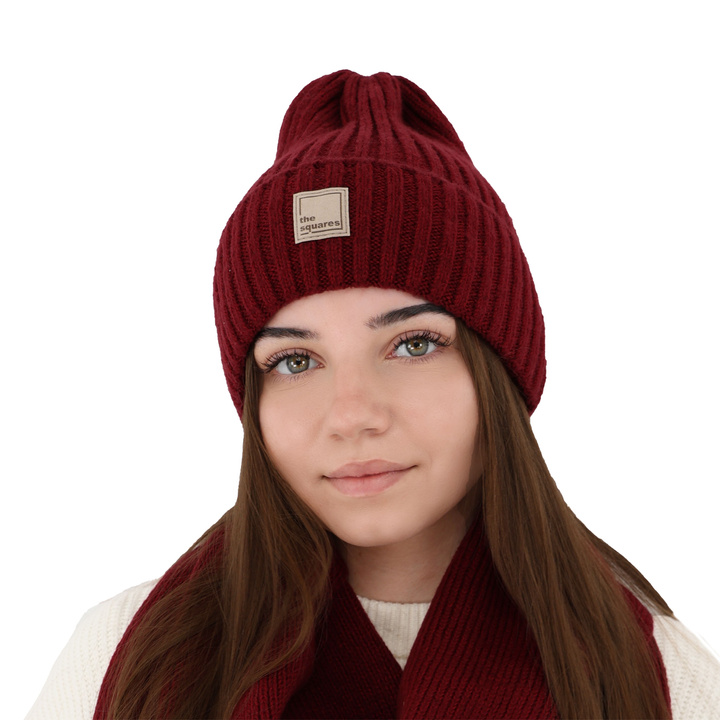 Női téli sapka gesztenyebarna merinó gyapjúból Benedetta