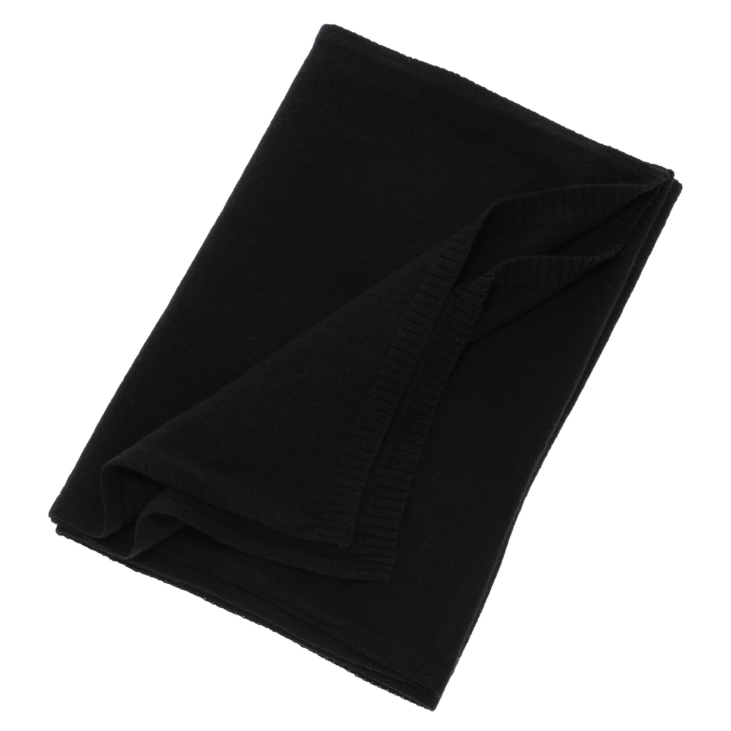 Női téli sál, fekete, merinó gyapjú kasmírral, Irenia