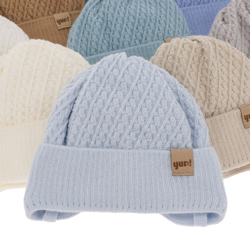 Őszi/tavaszi sapka fiúnak kötött krém David