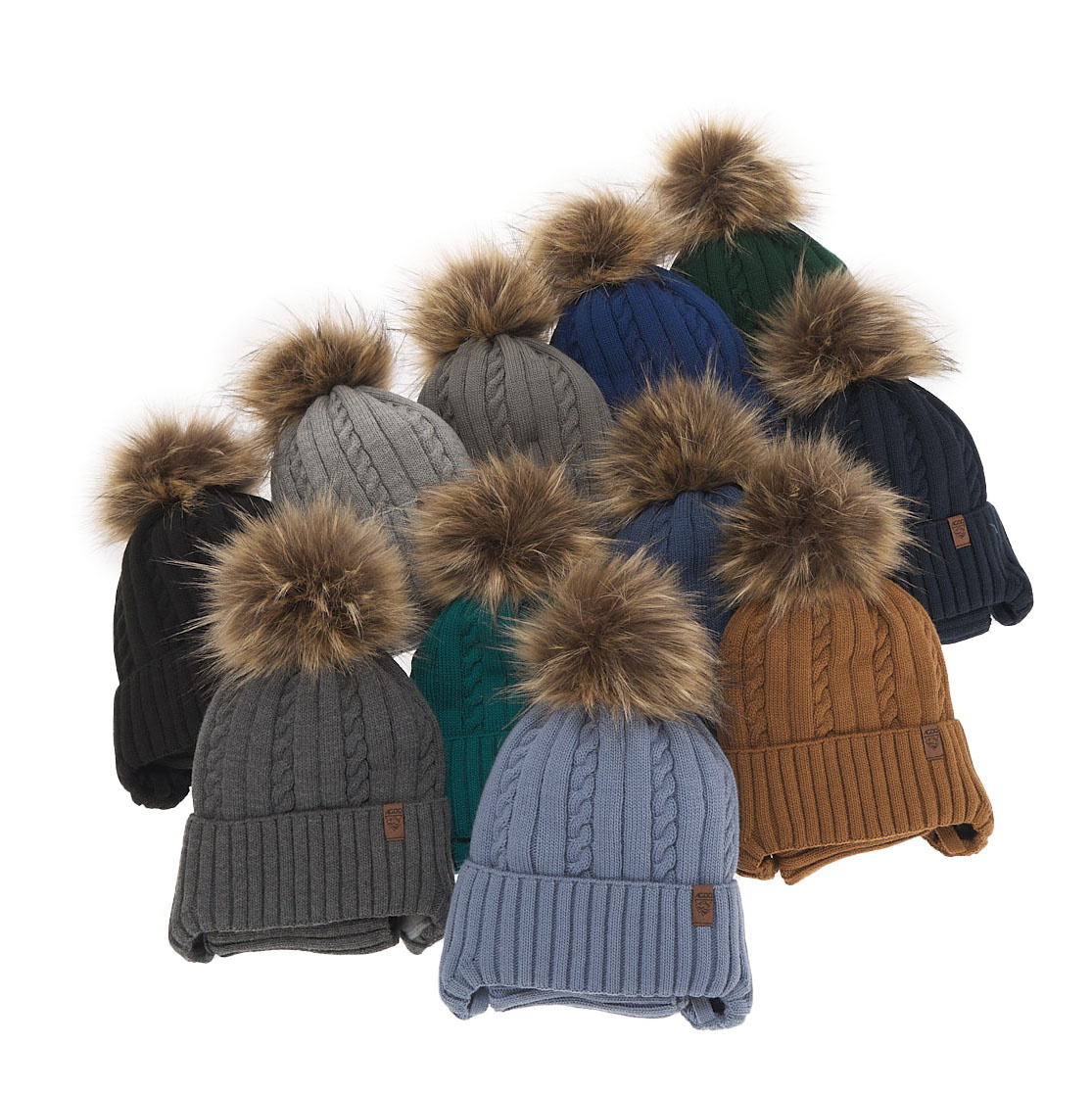 Fiú téli szett: sapka pomponnal és szürke sál Peter