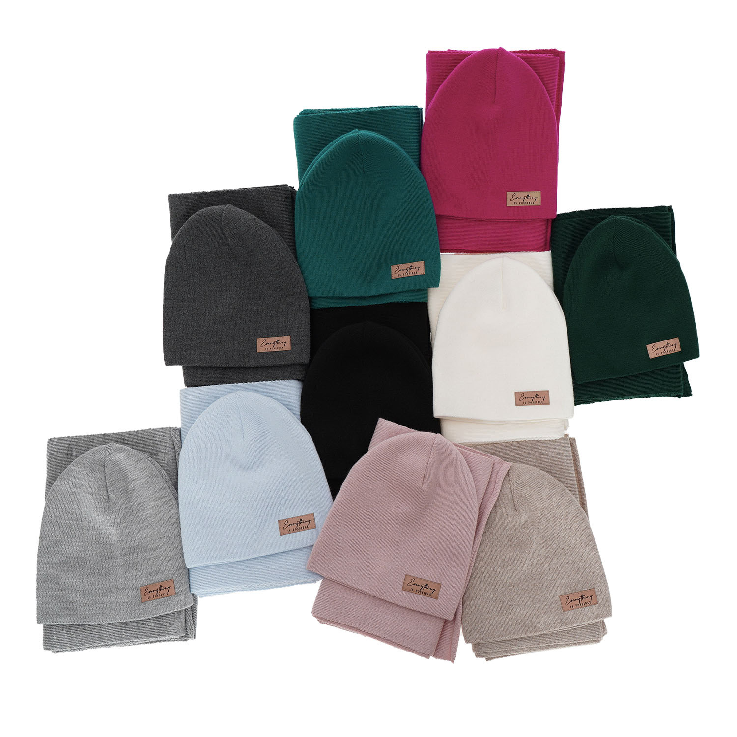 Őszi/tavaszi női szett: rózsaszín sapka és sál Zula