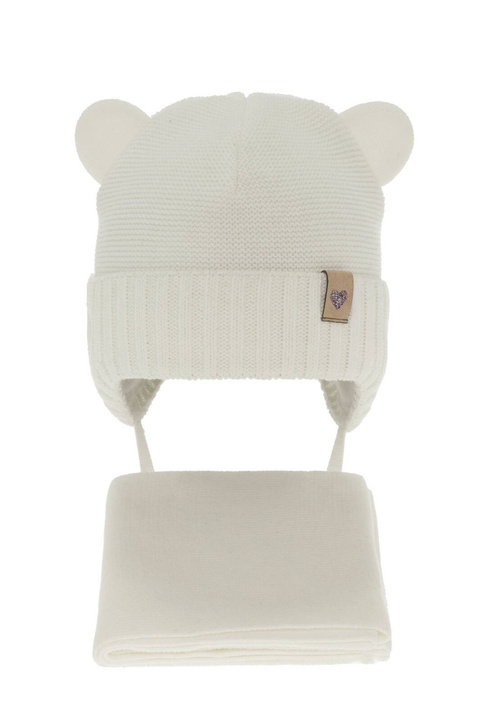 Téli szett lányoknak: sapka és sál krémszínű Alice