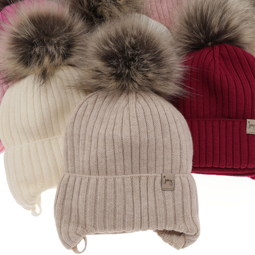 Lányoknak való téli szett: sapka és sál szürke 100% extrafinom merinói gyapjú Junika