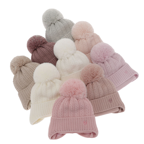 Téli lánykészlet: pomponos sapka és sál wrzosowy Marisa