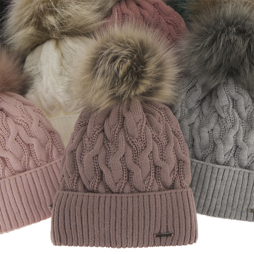 Női téli szett: sapka és sál miodowy Asturia Deva