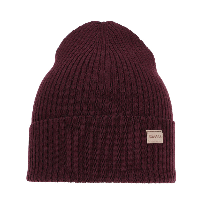 Női téli sapka, tavaszi, burgundy, 100% merinó gyapjú, Sophie