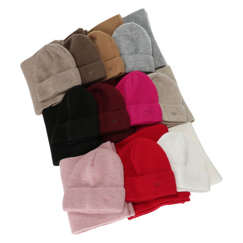 Női téli sapka és sál szett, szürke, Rava