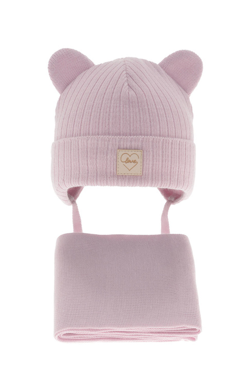 Lányok téli szettje: sapka és sál lila Antola