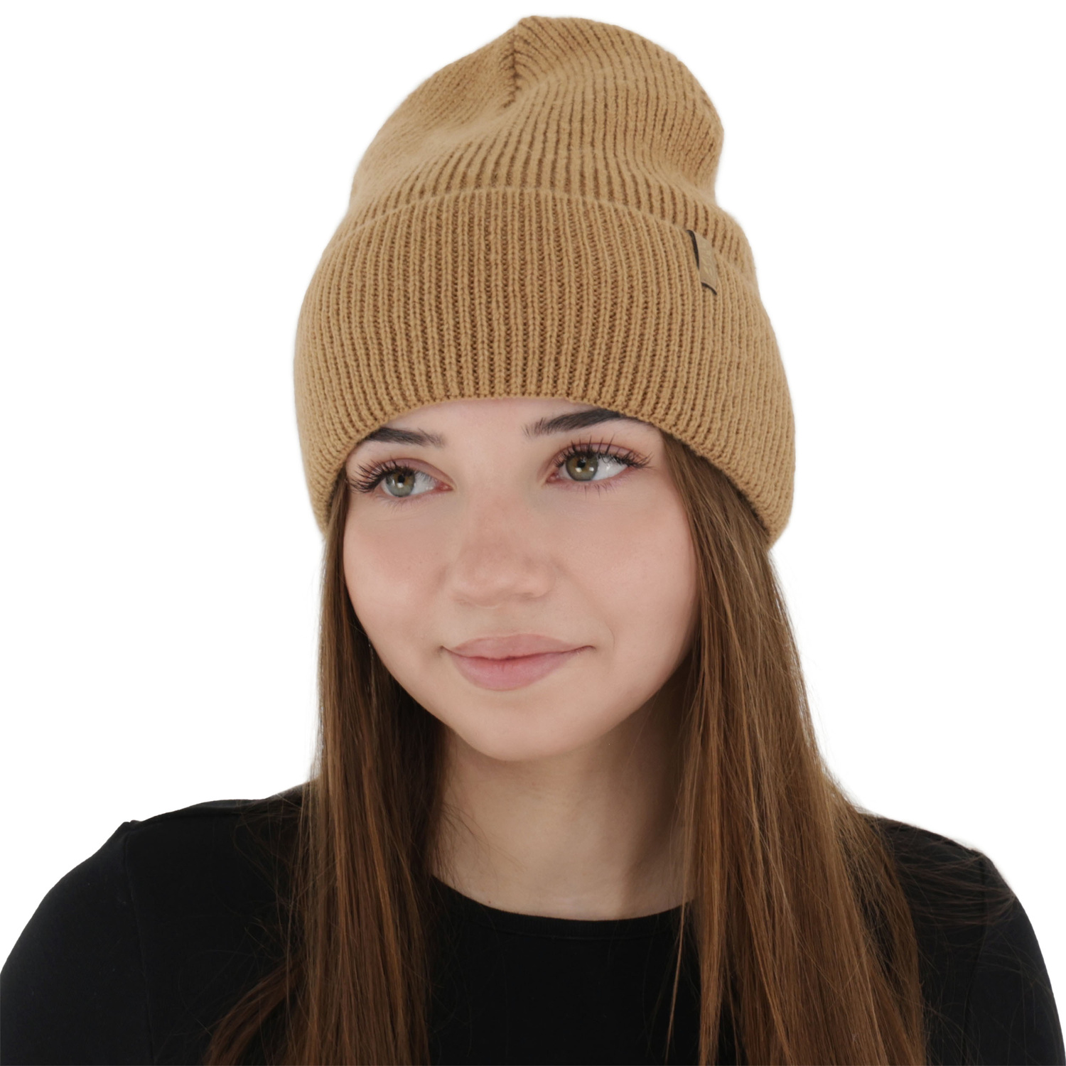 Női téli sapka, camel, merinó gyapjúval, Tahoe