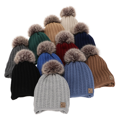 Fiú téli szett: pomponos sapka és szürke kémény Endo