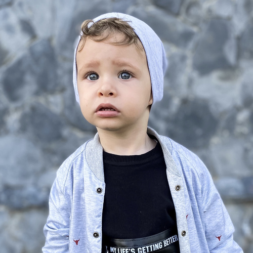 Fiú pamut szett: sapka és őszi/tavaszi csősál khaki Hazel