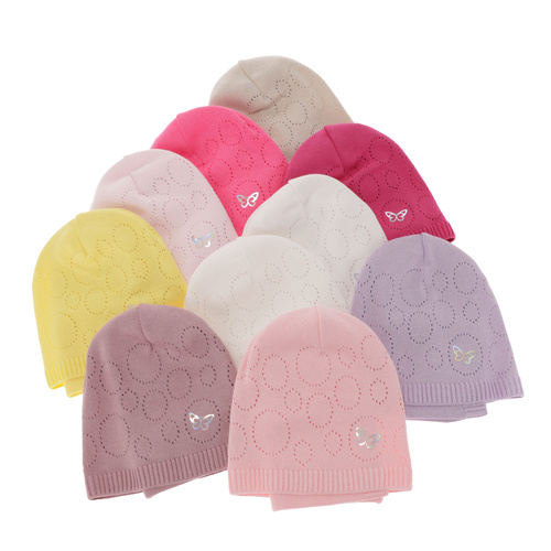 Őszi/tavaszi készlet lányoknak: sapka és nyakmelegítő, pamuttal, lila Amarilla