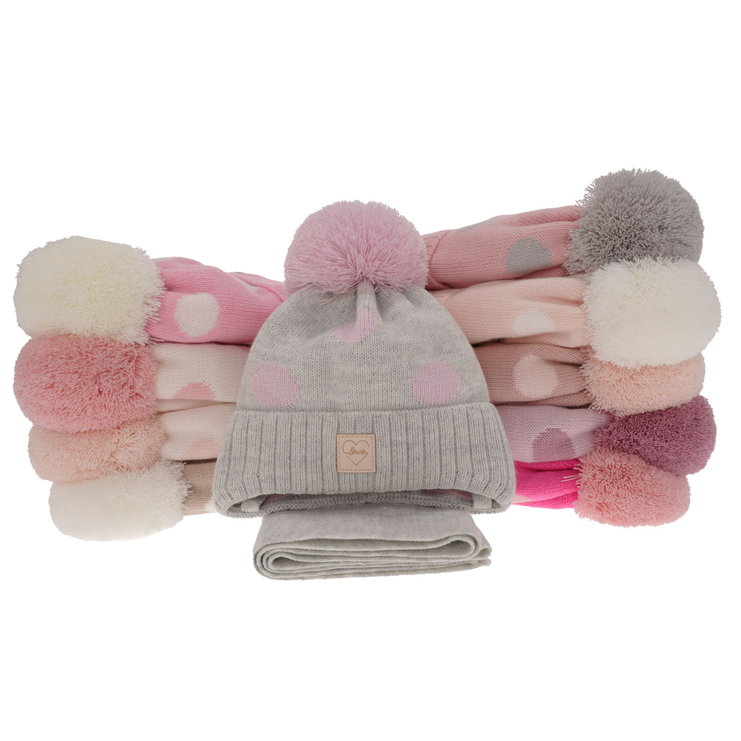 Téli készlet kislányoknak: sapka és sál rózsaszín Agostina
