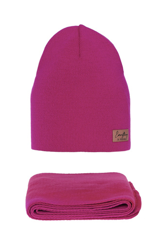 Őszi/tavaszi női szett: rózsaszín sapka és sál Zula