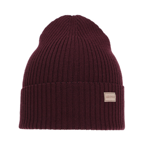 Női téli sapka, tavaszi, burgundy, 100% merinó gyapjú, Sophie