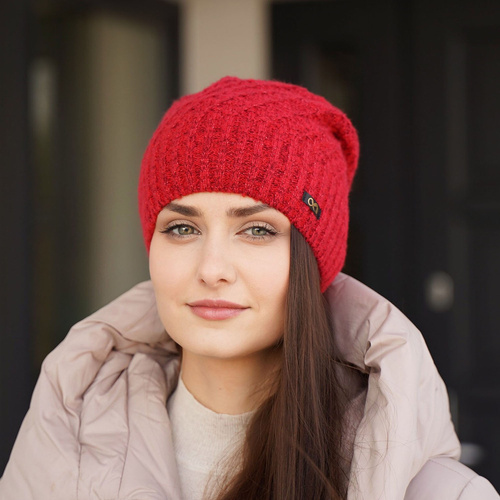 Női téli sapka merinó gyapjúból mézszínű Misha