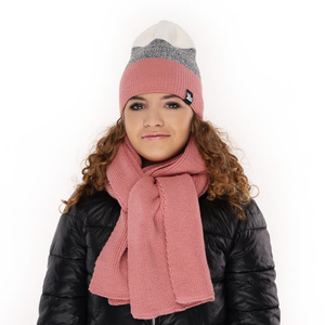 Lány téli szett: sapka és sál rózsaszín Kourtney
