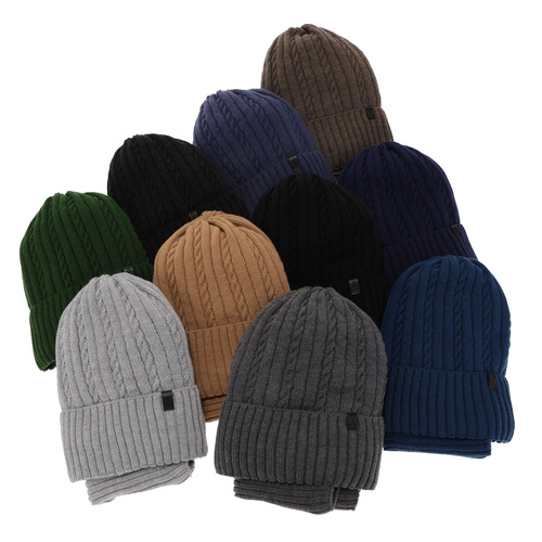 Fiú téli szett: sapka és sál polárral bélelt zöld merinói gyapjú Kairo