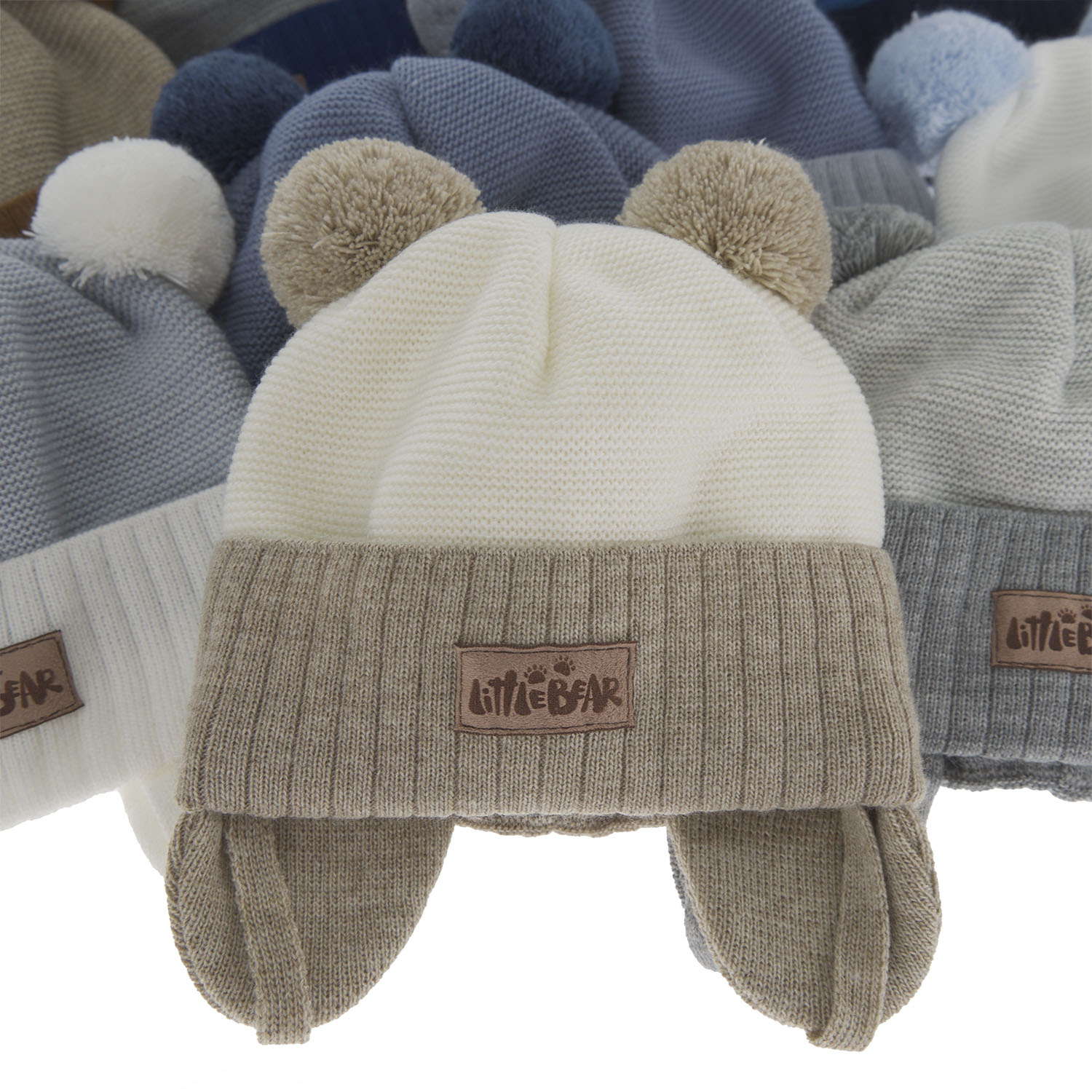 Őszi/tavaszi sapka fiúknak, szürke két pompommal Gigant