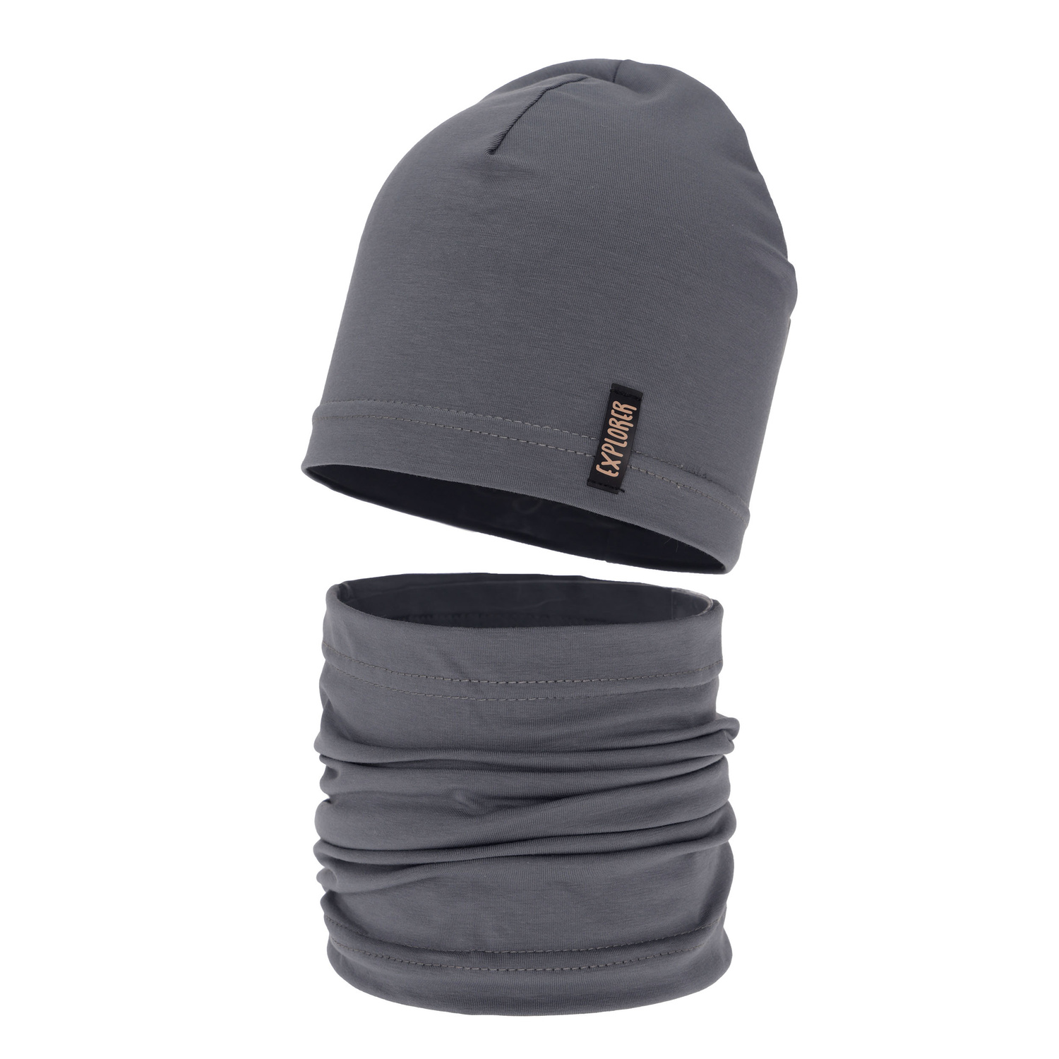 Őszi/tavaszi szett fiúknak: pamut sapka és csősál szürke Hobart