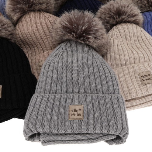 Fiú téli szett: sapka és sál bézs 100% extrafinom merinói gyapjú Morti