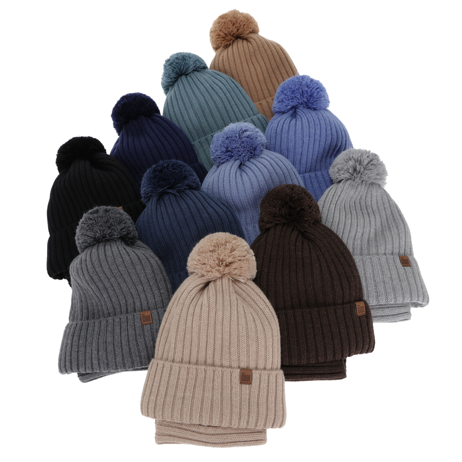 Kisfiú téli sapka és nyakmelegítő szett, téli, 100% merinó gyapjú, pamuttal bélelt, fekete, Tolmar