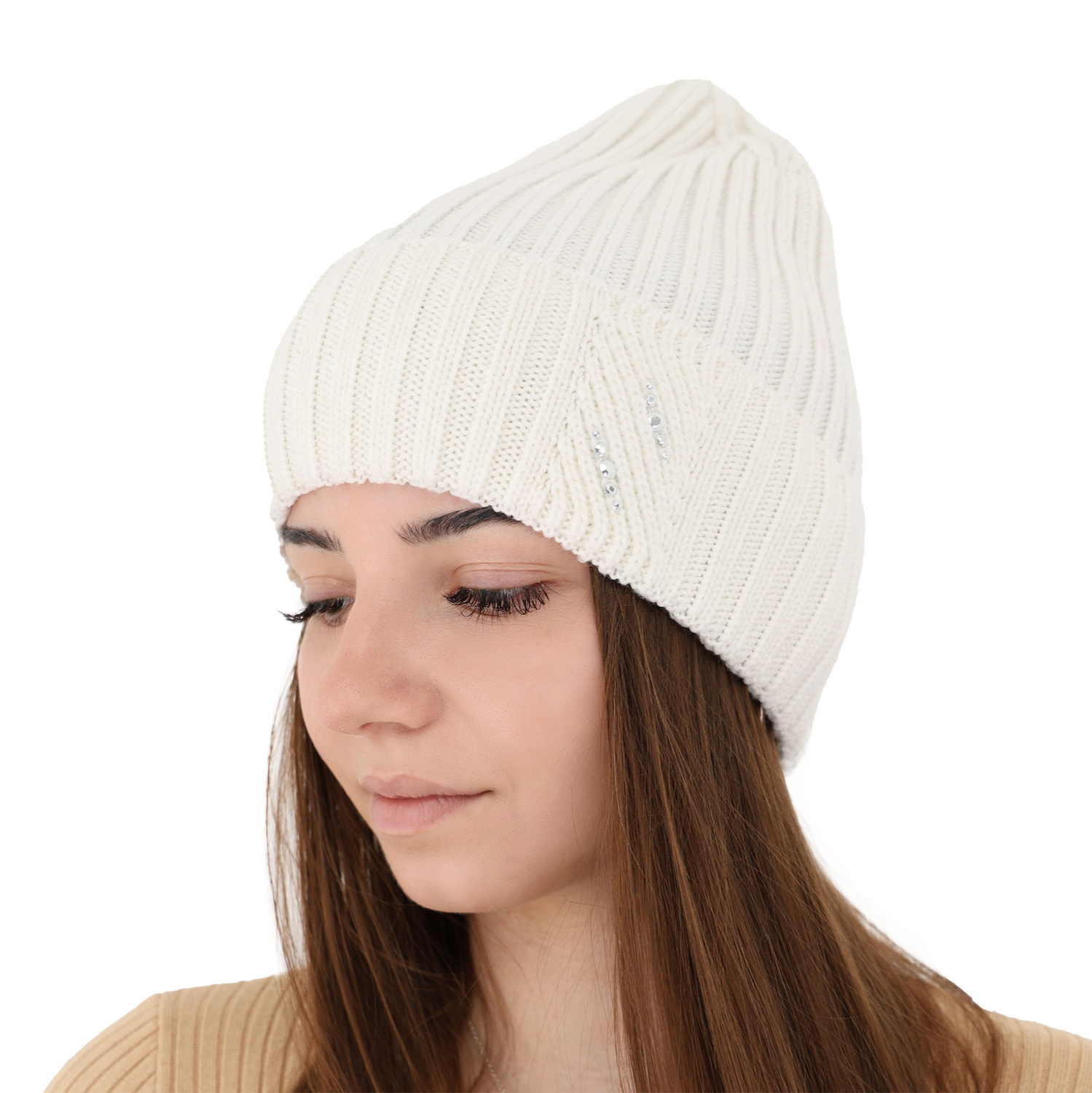 Női téli sapka bordó 100% extrafine merino gyapjú Ariga